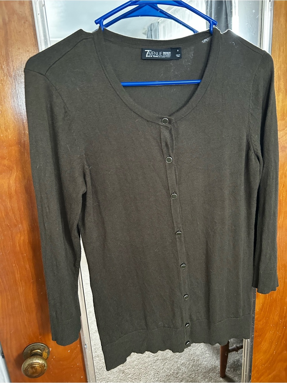 ZANZEA Women's Olive Green Button-Front Cardigan Sweater